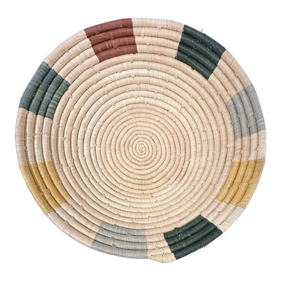 Kazi Seagrass Natural Hand Woven Shallow Sturdy Hanging Wall Basket Uganda